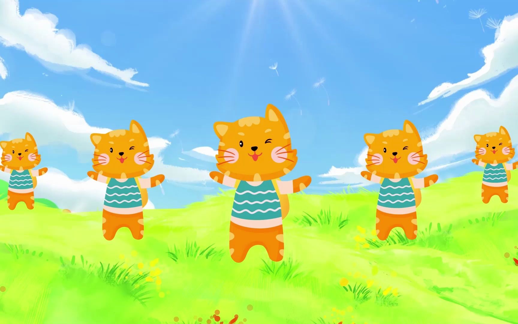 六一儿童节学猫叫卡通背景视频素材