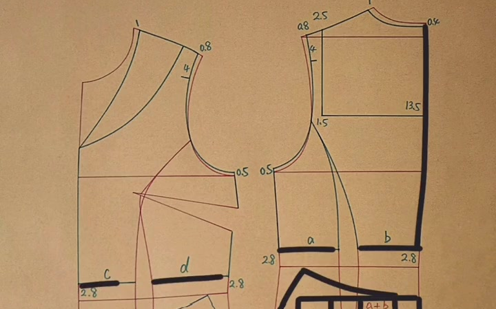 海军领连衣裙 制版过程