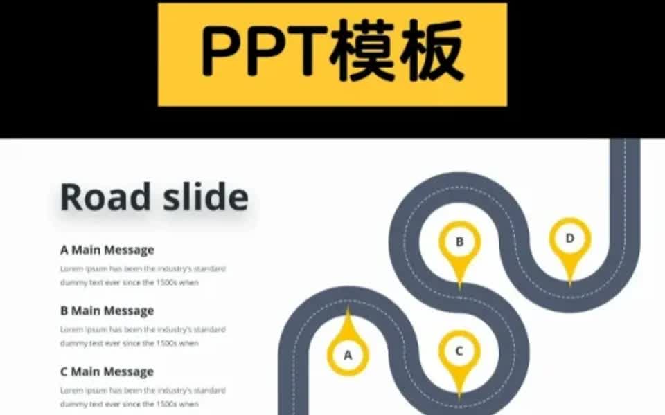 【PPT模板】复古涂彩商务,主题黄风格哔哩哔哩bilibili