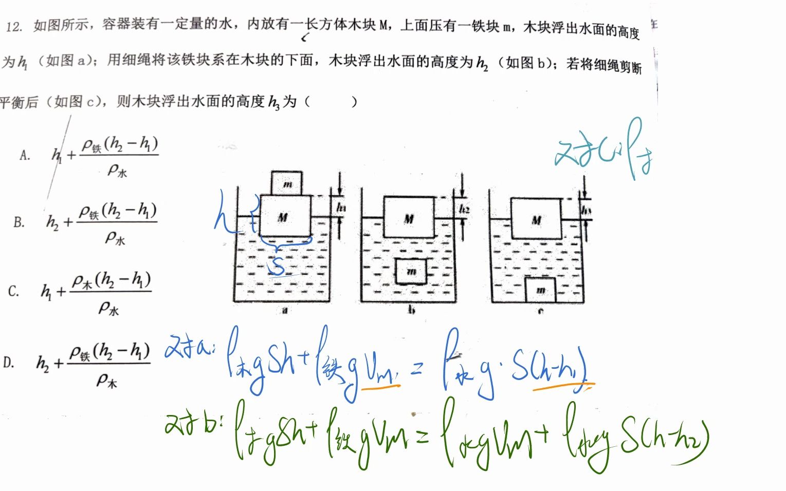 [图]浮力分析+二函分类-数物自招冲刺刷题