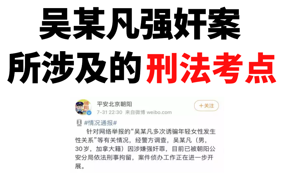 【法硕】吴某凡强奸案所涉及的刑法问题及法硕考点分析|案例分析|非法学|法学|刑法【智诚法硕】哔哩哔哩bilibili