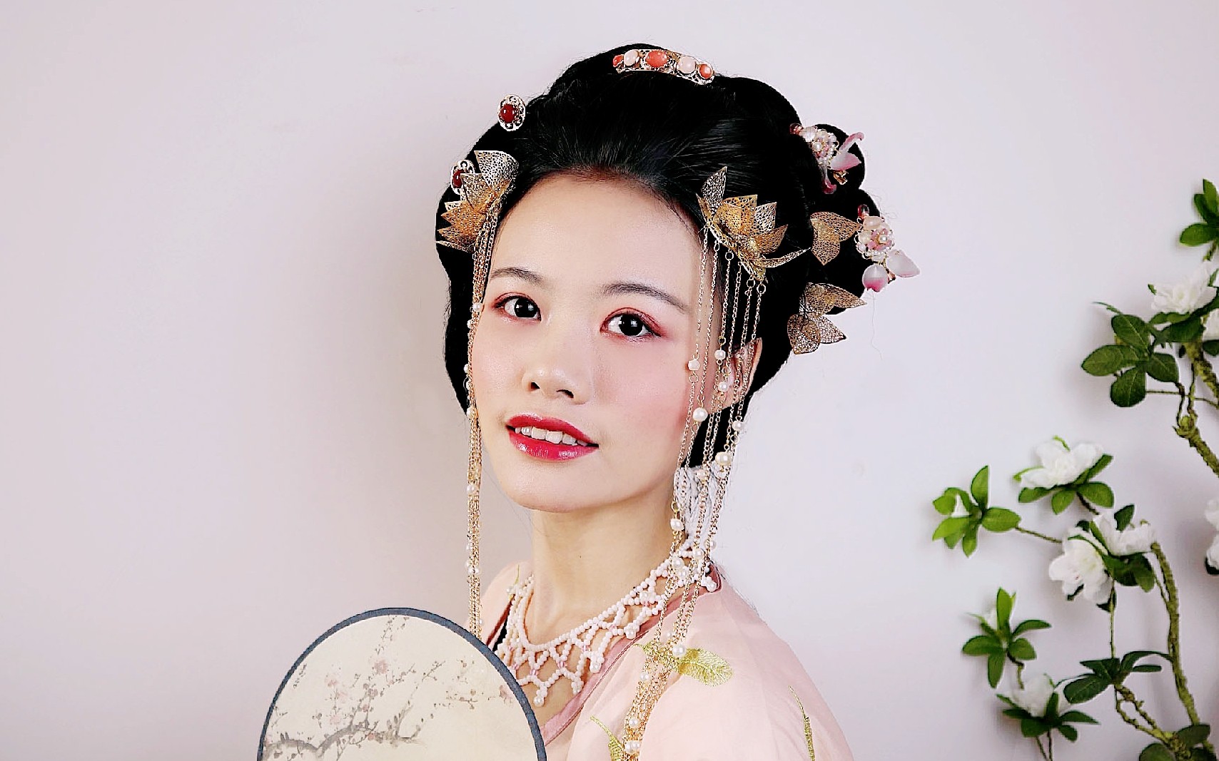 【榆】汉服发型-珠光宝气的唐风发型-超级华丽-有发包