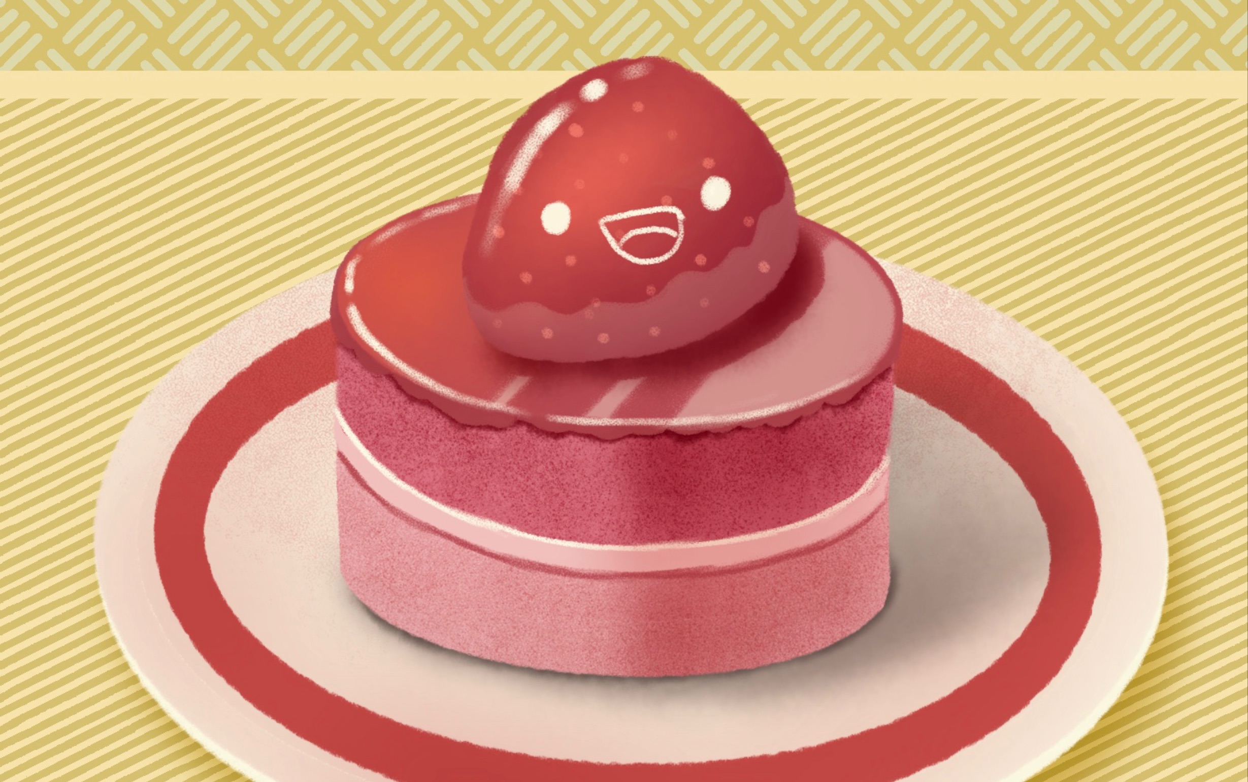 pad绘画 小草莓蛋糕