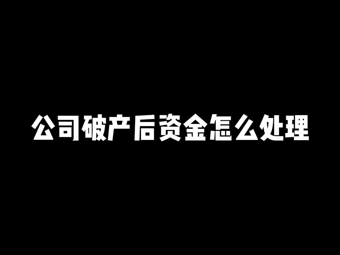 公司破产后资金怎么处理?哔哩哔哩bilibili