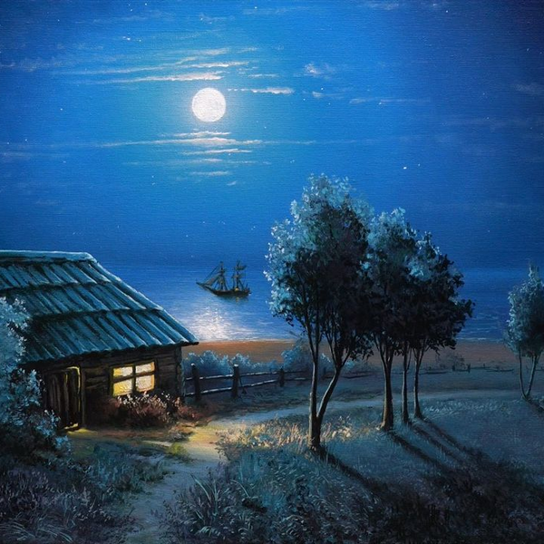 油彩画　海　小屋 数字油画海边小屋-数字油画海边小屋促销价格、数字油画海边小屋