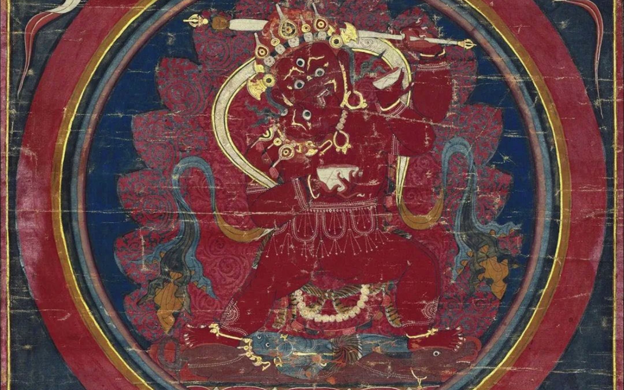 沃唐卡·15世纪红阎魔敌唐卡