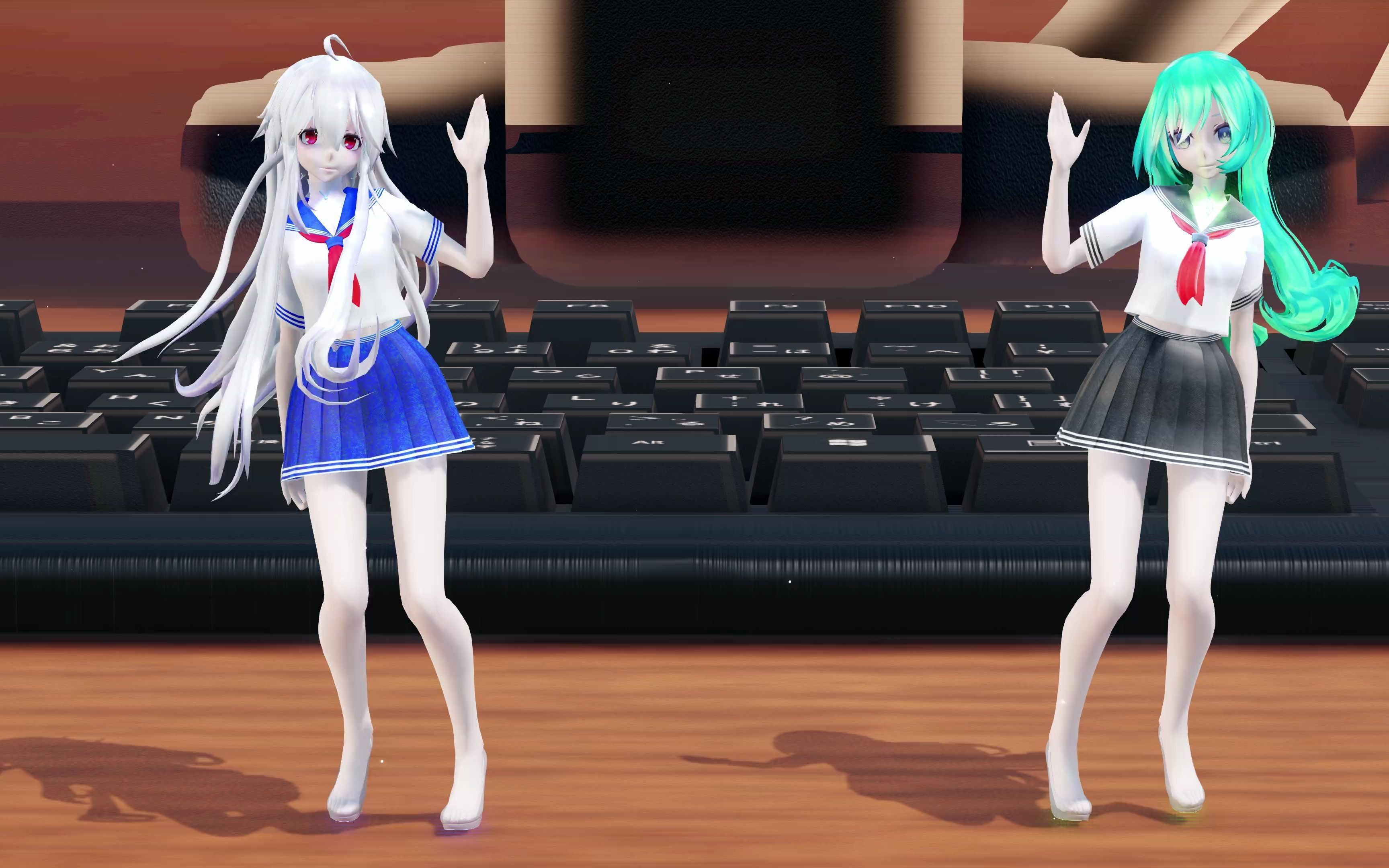 MMD弱音HUKA 初音MIKU 水手服PEIBU校服 WUDENGFENDEXINGNIANG哔哩哔哩bilibili