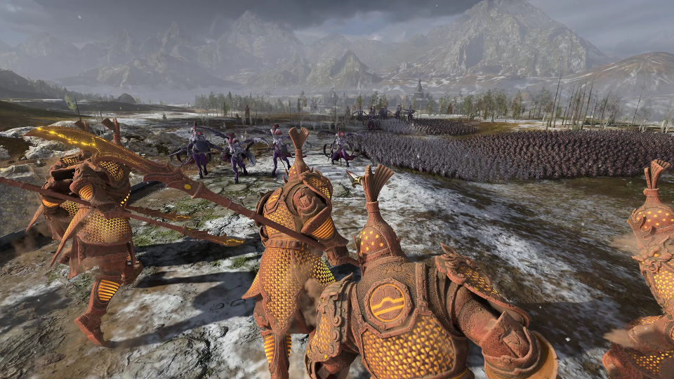 【全面战争:战锤3】震旦天朝俑士禁卫太适合砍细腰色孽了