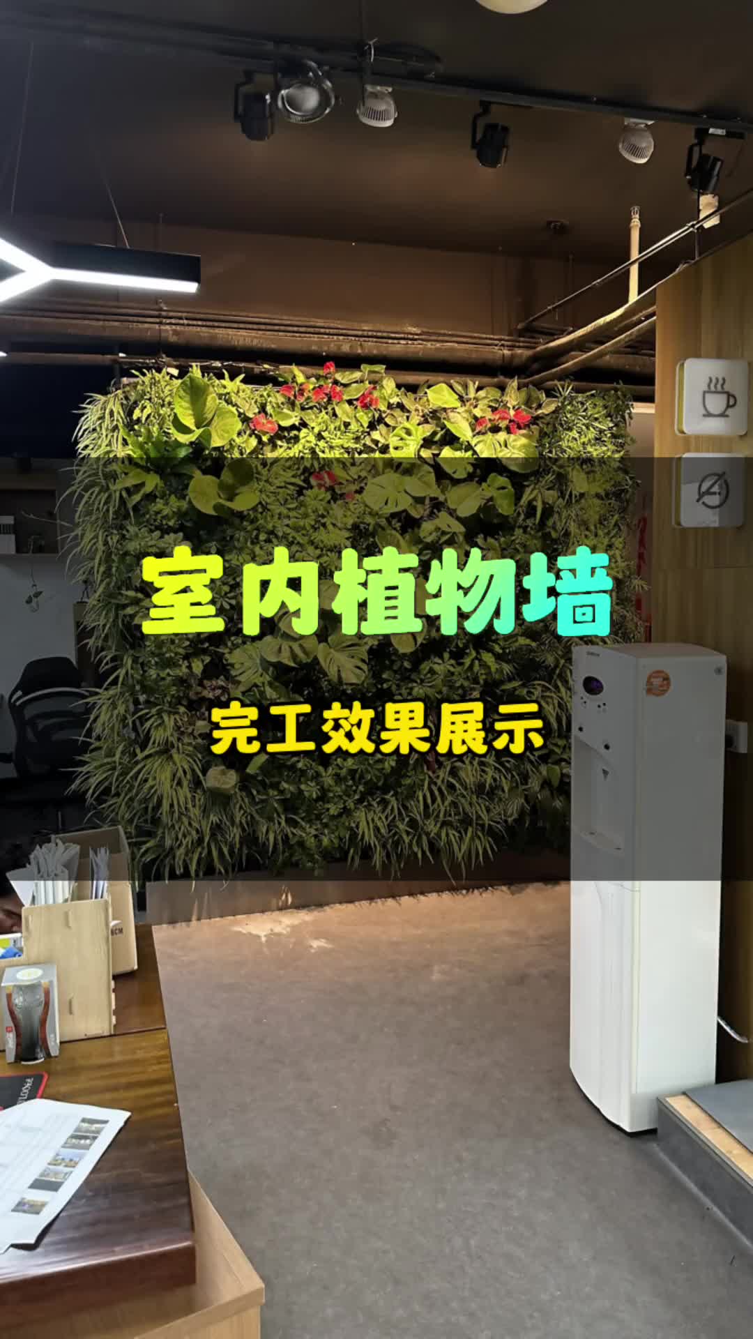 辦公室室內植物牆,施工完工成景效果展示!