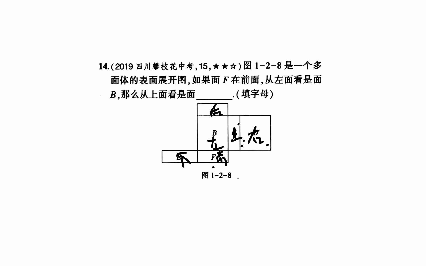 [图]初一数学：长方体展开图，如何去辨别六个面的方位？