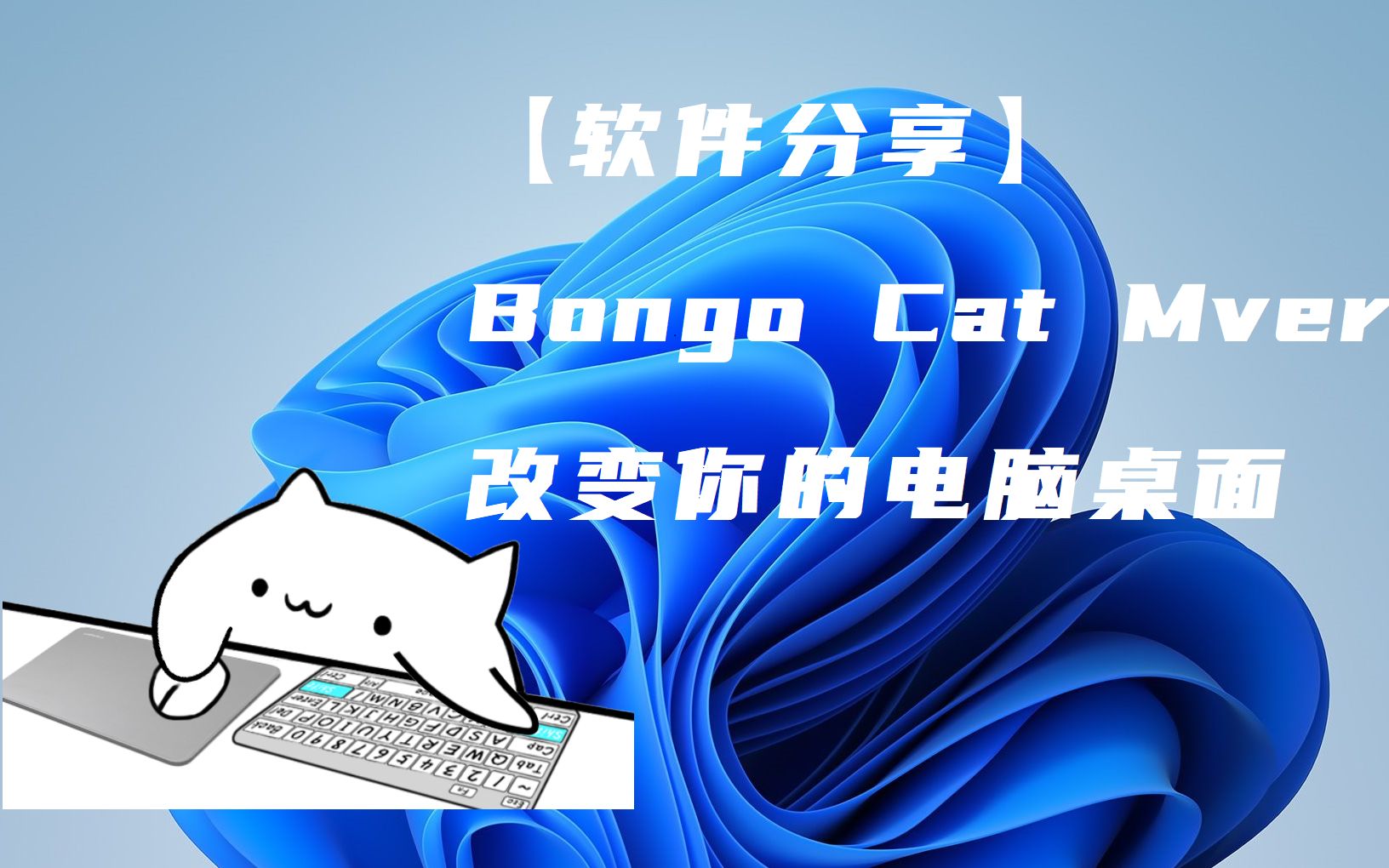 【软件分享】Bongo Cat Mver桌面小猫,键盘鼠标显示+下载链接+基础教程哔哩哔哩bilibili