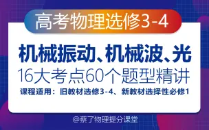 下载视频: 高考物理【选修3-4合集】机械振动、机械波、光知识点总结@蔡了物理、简谐振动、振动图像、波动方程