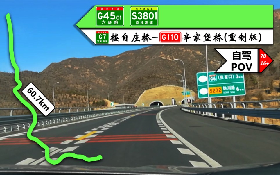 【61kmⷓ3801京礼高速POV】【POV70/16+】『北京45/11+』旧作重剪——G4501 S3801(G7楼自庄桥~G110辛家堡桥)自驾行车记录哔哩哔哩bilibili