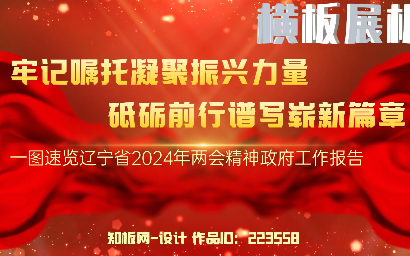 学习2024年辽宁省两会精神政府工作报告横板展板