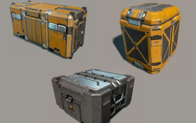 次世代 pbr 科幻箱 补给箱 奖励箱 宝箱