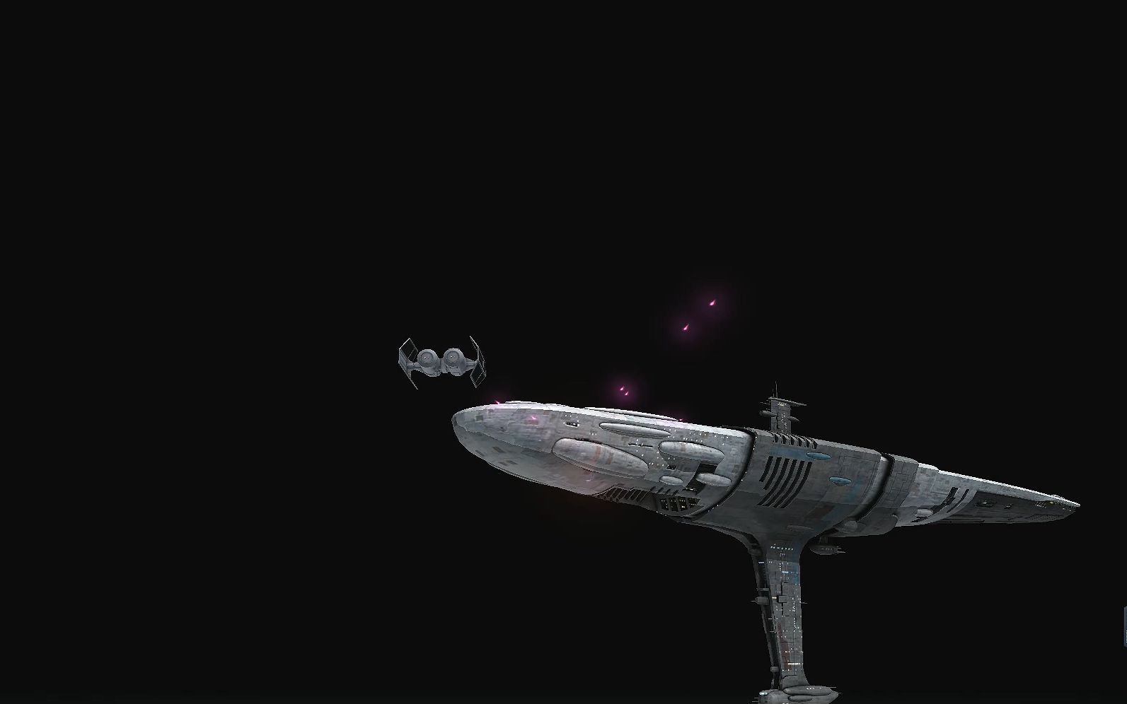 tie星际轰炸机战斗群发射质子鱼雷摧毁mc75 星际巡洋舰