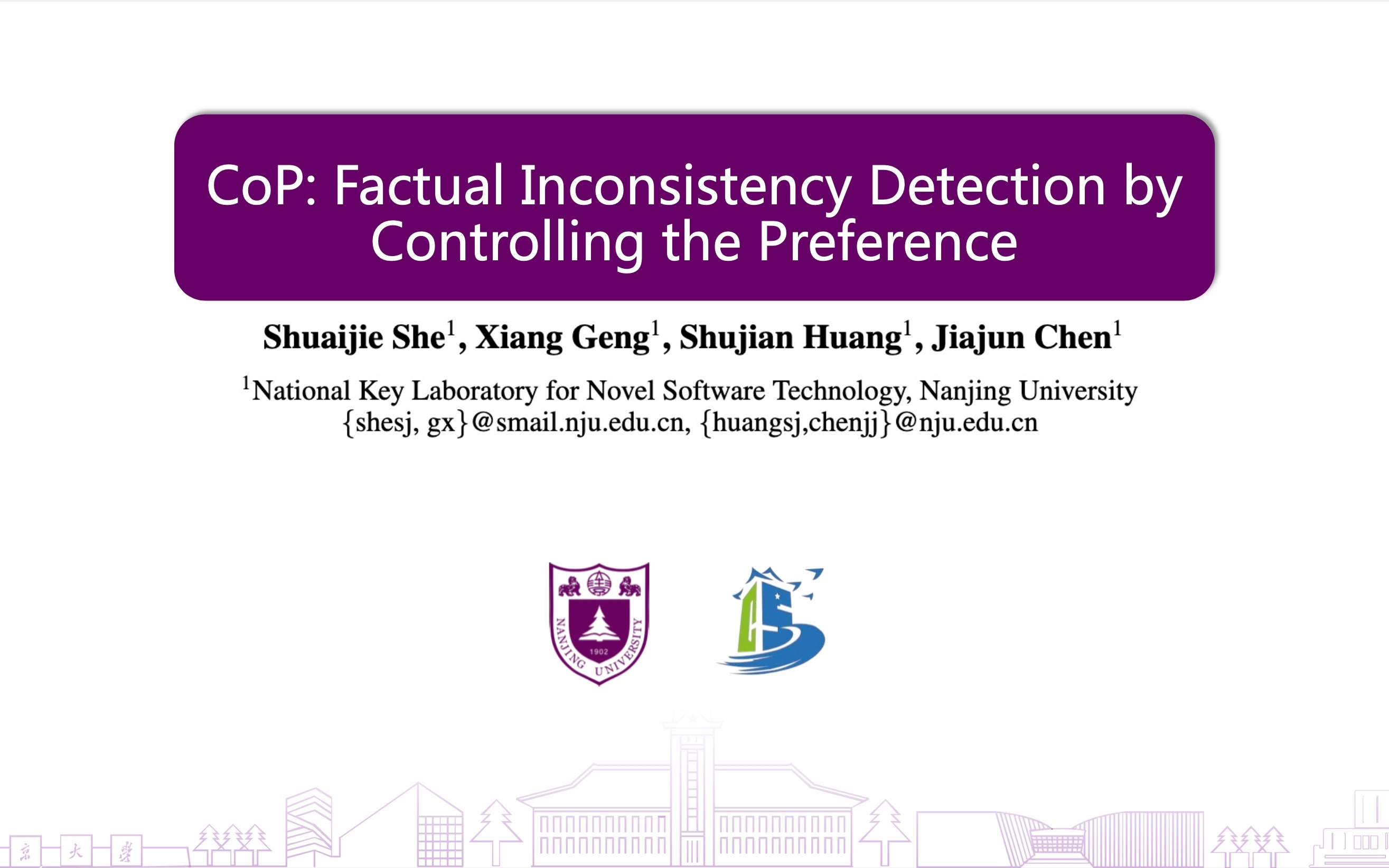 AAAI2023: CoP: Factual Inconsistency Detection by Controlling the Preference哔哩哔哩bilibili