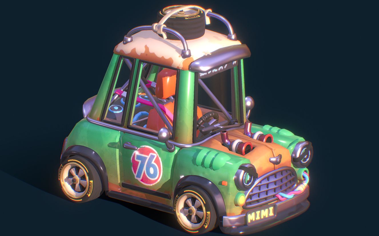 次世代卡通迷你q版小汽车模型制作教程-maya建模