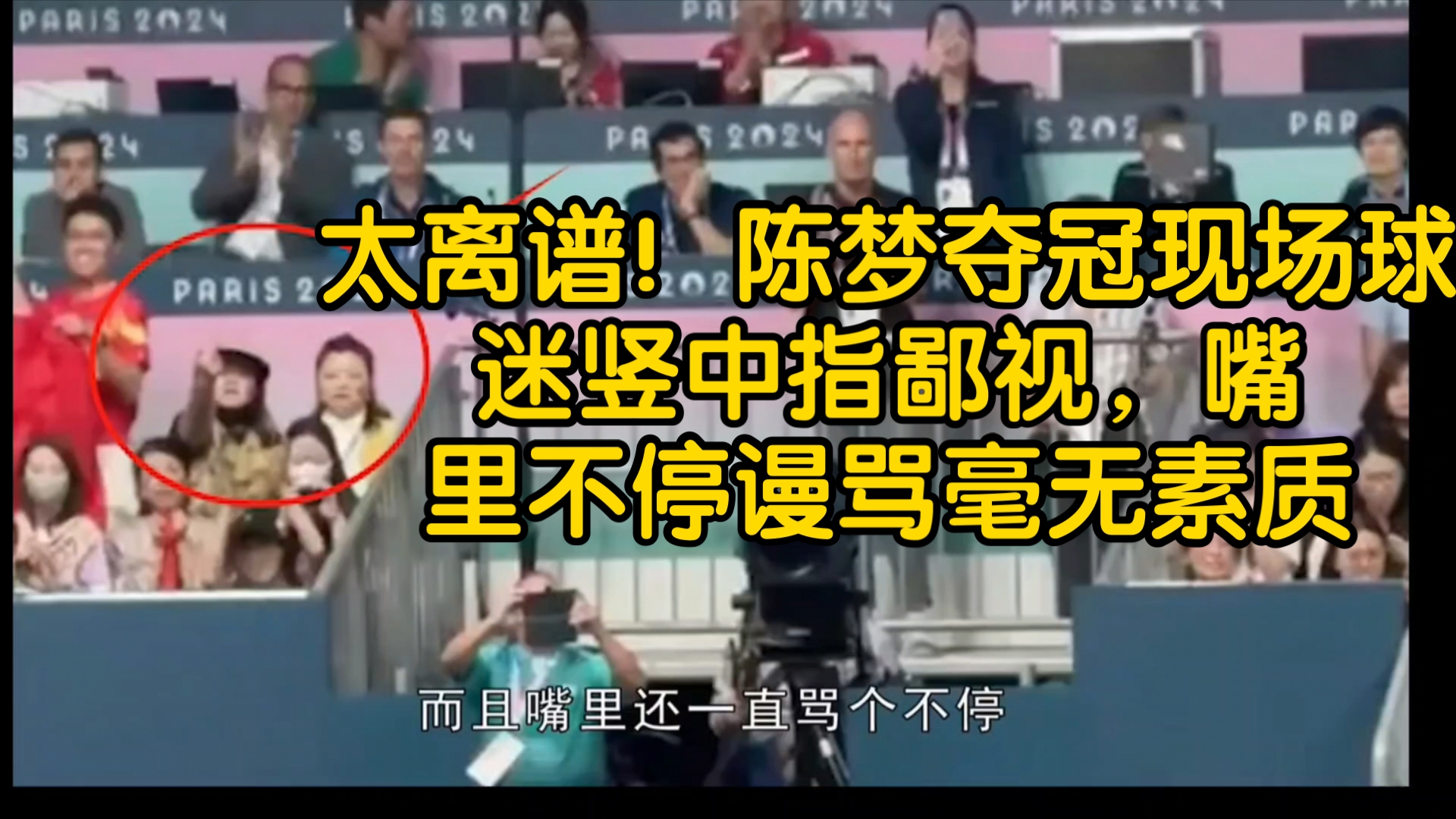 太离谱!陈梦夺冠现场球迷竖中指鄙视,嘴里不停谩骂毫无素质.