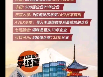 11月团已爆满!12月提前开班 24年12月1520日走进日本500强百年企业学习精益生产,稻盛哲学阿米巴课程#日本游学#日本商务考察游学哔哩哔哩bilibili