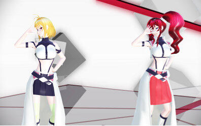 【cross ange/mmd】模型配布 安琪x希尔达 一心不乱