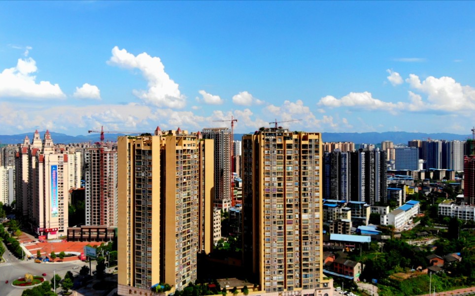 高空航拍川东北平原县城,就在四川达州,近些年发展突飞猛进