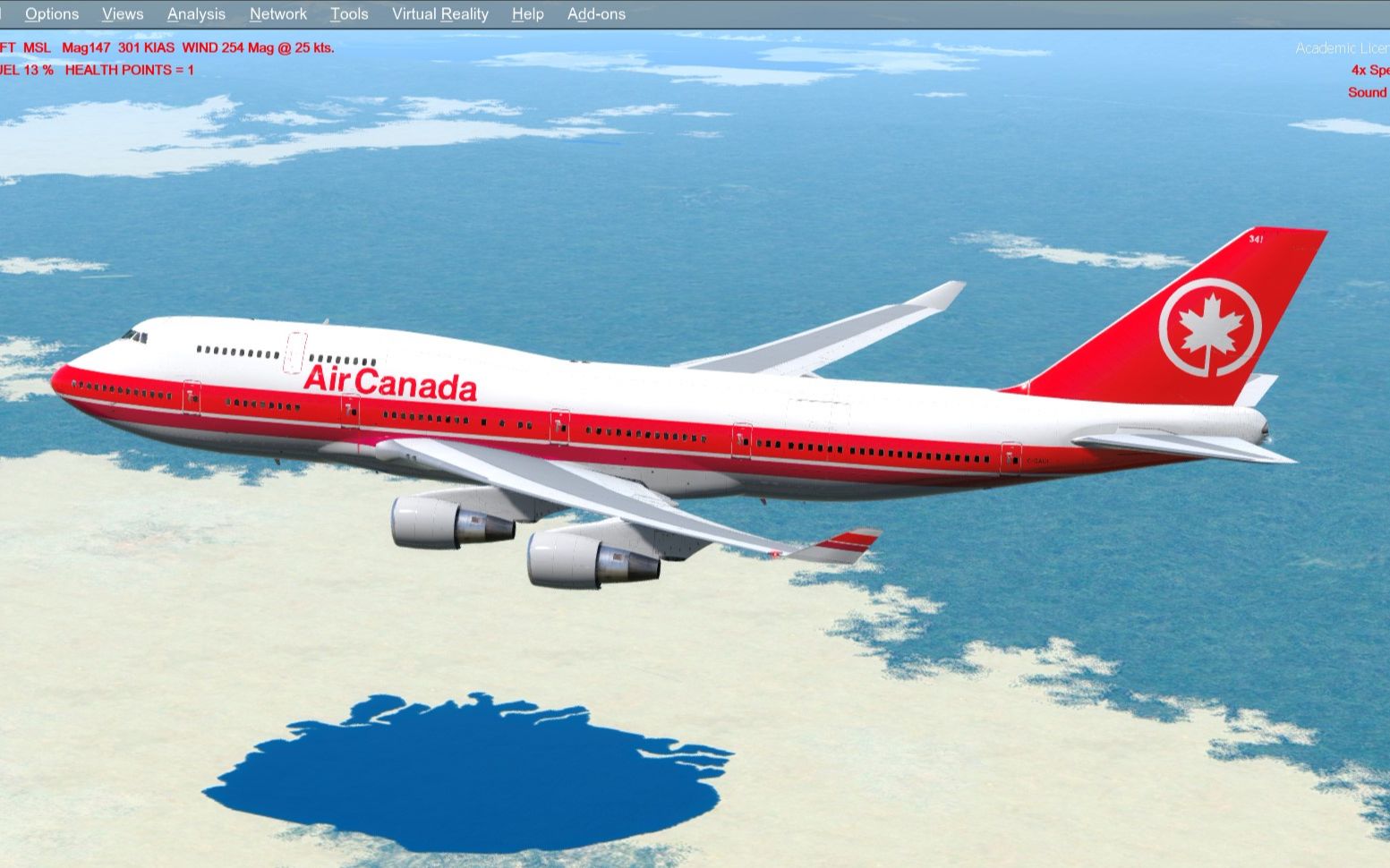 在卡爆了的情况下 加航老装b747-400m轻降lv