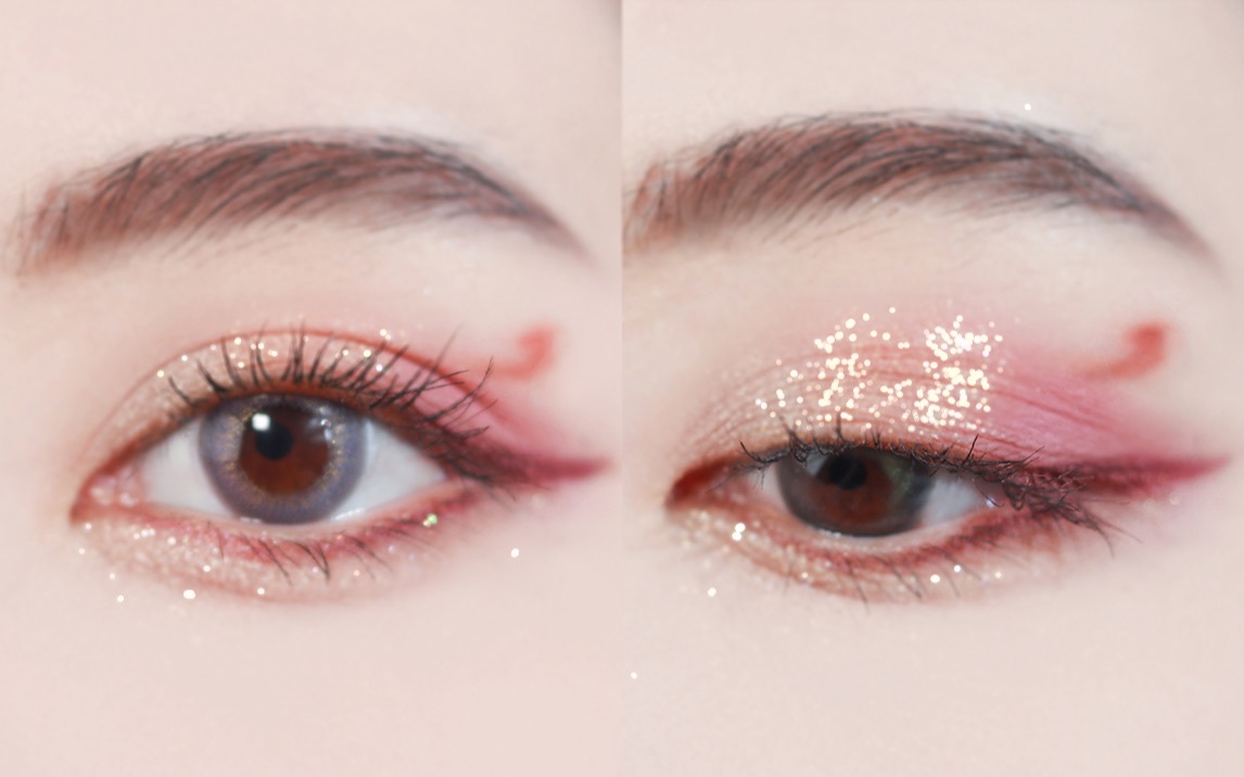 夏日梦幻清冷感人鱼眼妆～肿眼皮也能驾驭橘粉调眼影|完美日记锦鲤盘