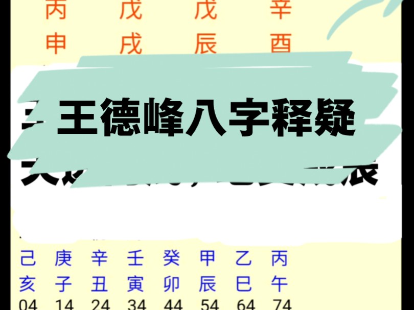 王德峰八字释疑:伤官佩印,学术大咖.哔哩哔哩bilibili