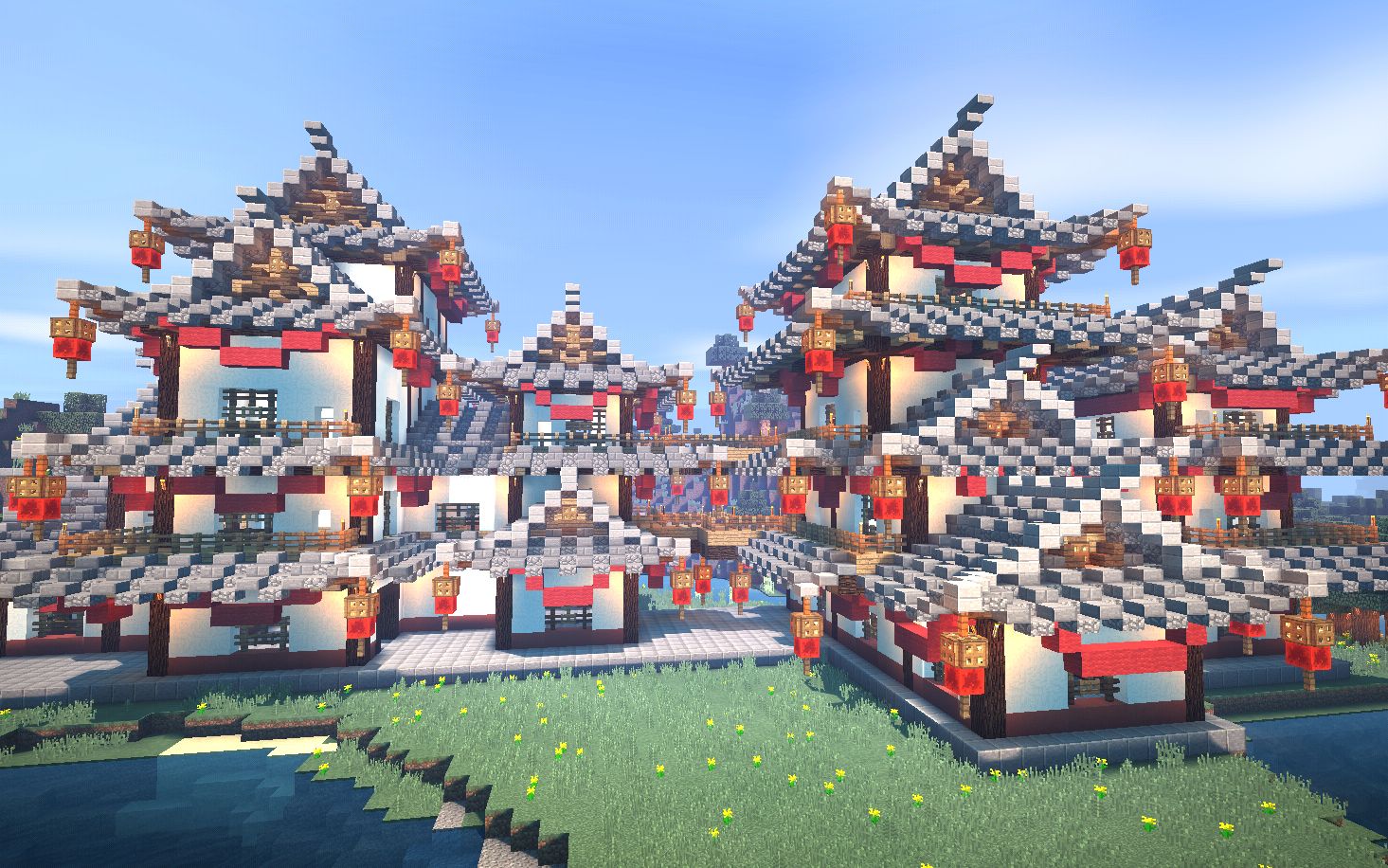 【我的世界minecraft】《苏醒的荣耀之镇》建筑存档展示-yhdaf原木