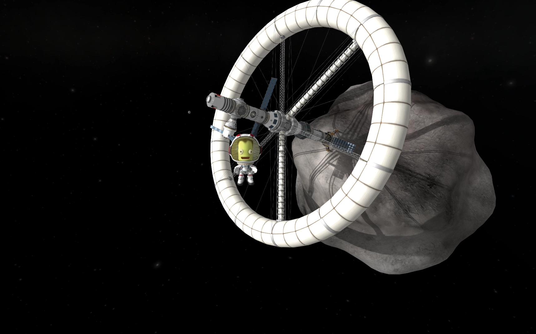 坎巴拉太空计划陨石上的空间站