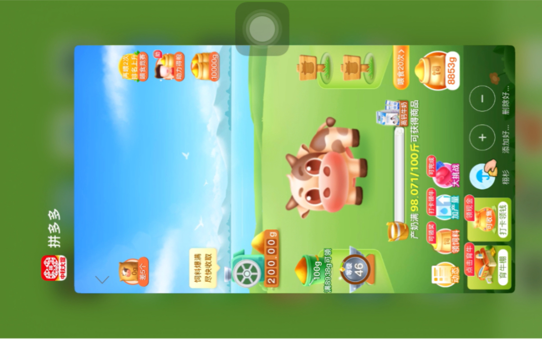 几个月没打开过的拼多多多多牧场看看养了快半年的树牛怎么样了