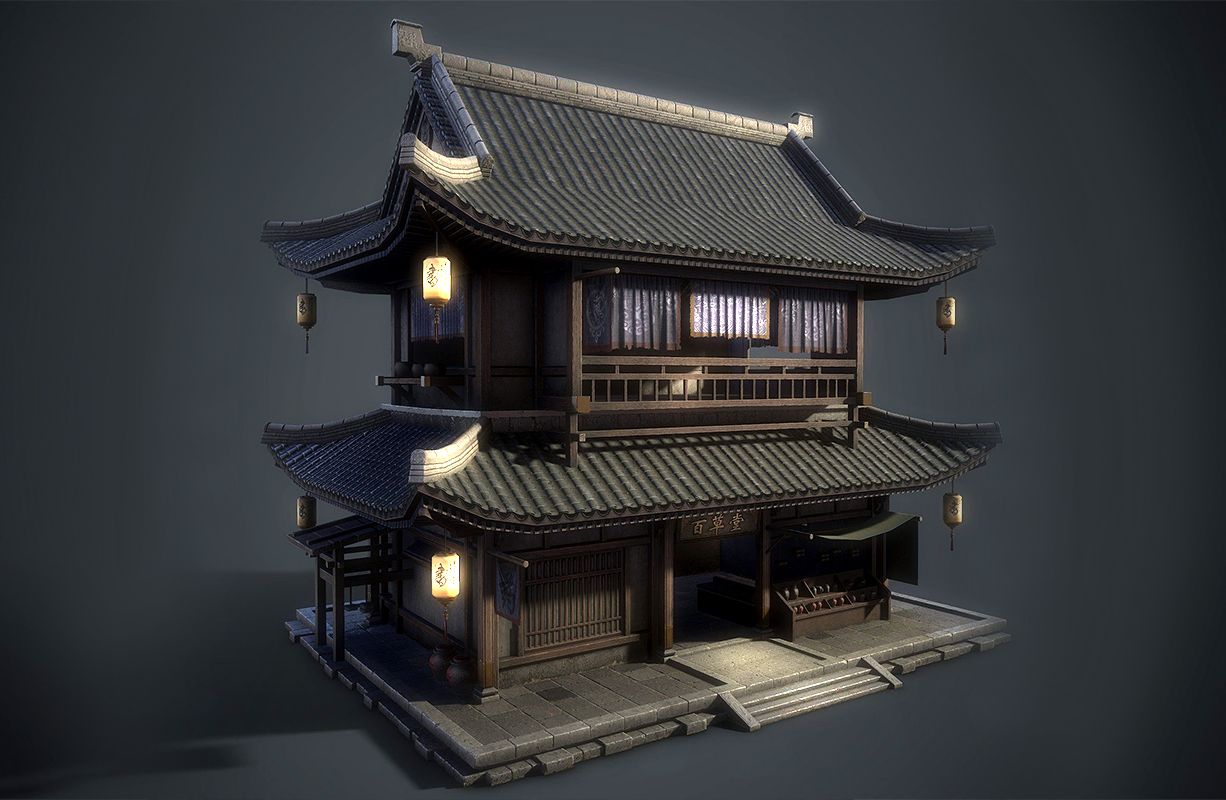 【3dmax场景建模】简单易学的古风阁楼场景建模详细教学,3小时就能