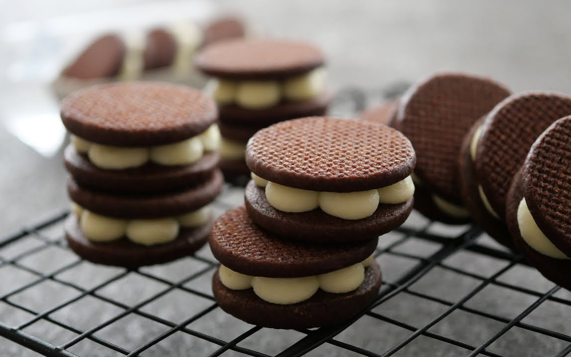 【cook kafemaru】白巧克力甘纳许夹心曲奇~|white chocolate ganache