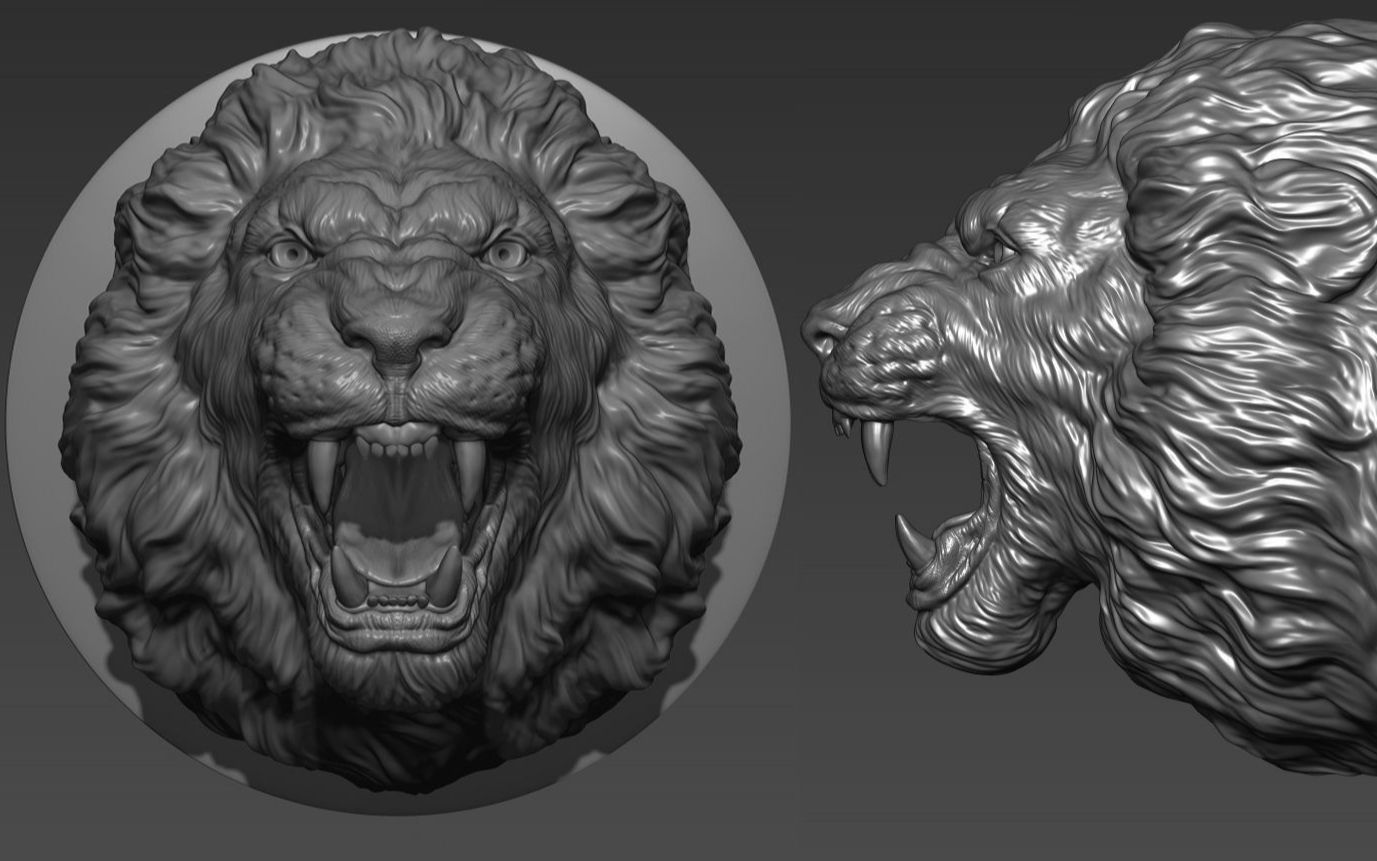 zbrush狮子头动物雕刻参考资料,zbrush雕刻资料
