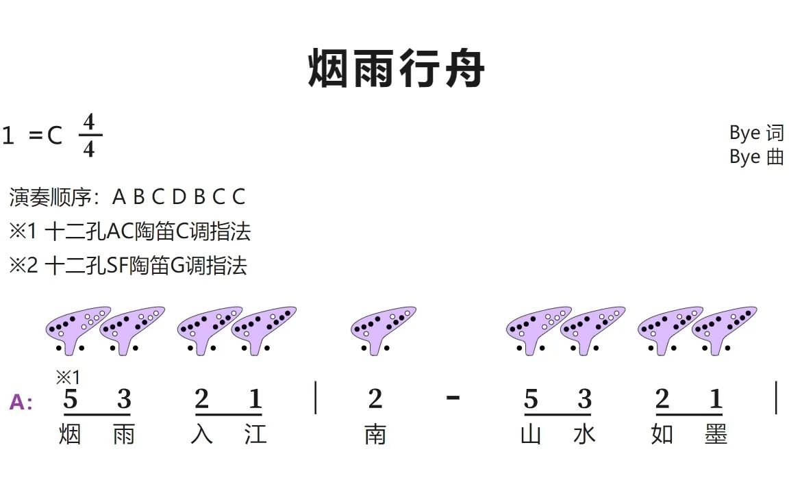 《烟雨行舟》12孔陶笛曲谱#陶笛#松音乐器#陶笛教学#乐器教学#烟雨行舟#曲谱#乐器#陶笛自学#古风#音乐哔哩哔哩bilibili