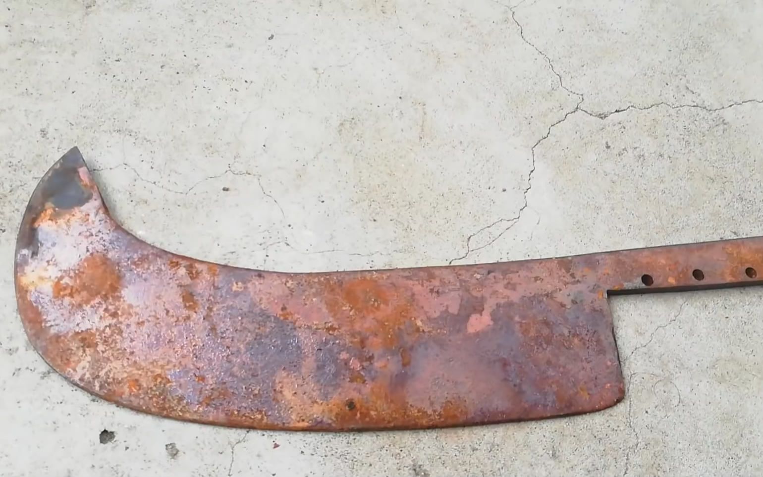 修复一把完全生锈的切肉刀无敌的修复技术柚子木字幕组