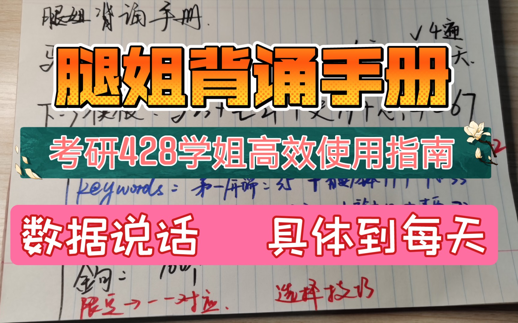 [图]【腿姐背诵手册】428学姐用数据教你如何高效使用｜每个部分都算好｜天天加油背