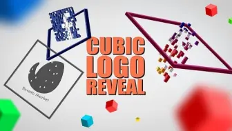 AE模板-正方形正方体马赛克汇聚图案特效的动态LOGO片头模板动态徽标视频动态标识视频模板公司企业品牌商品店铺标志