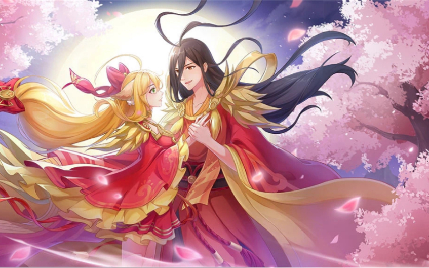 【英魂之刃口袋版】涂山红红/东方月初-情梦回还情侣皮肤 特效测试