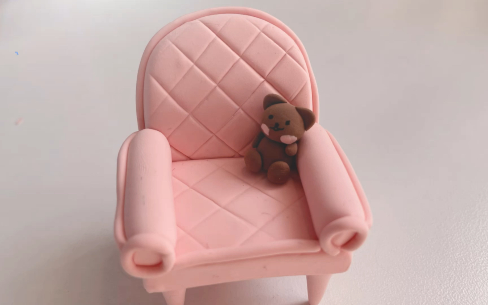 超轻粘土粉色小沙发,可可爱爱
