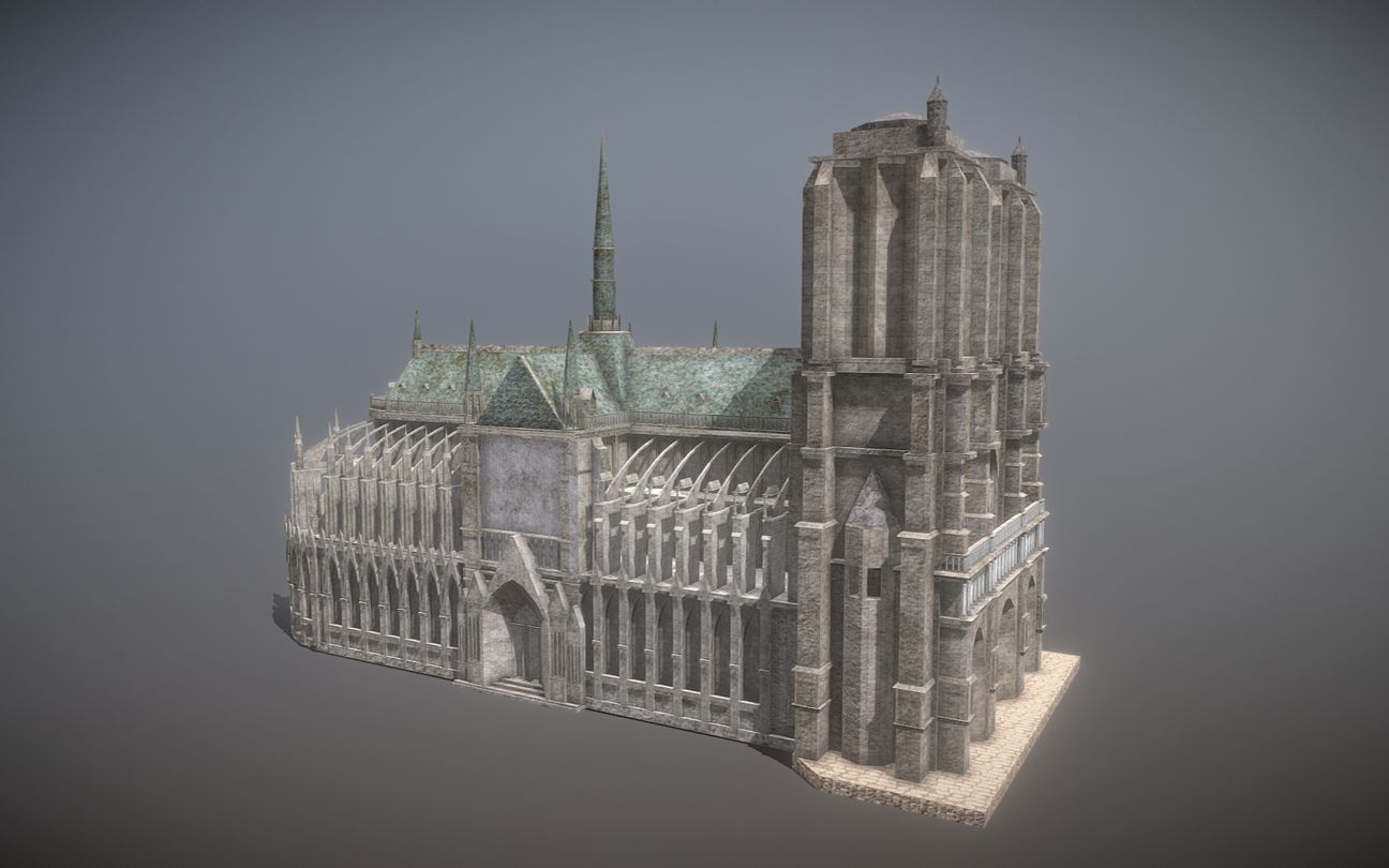 3d模型 - 巴黎圣母院 - 附原文件下载地址