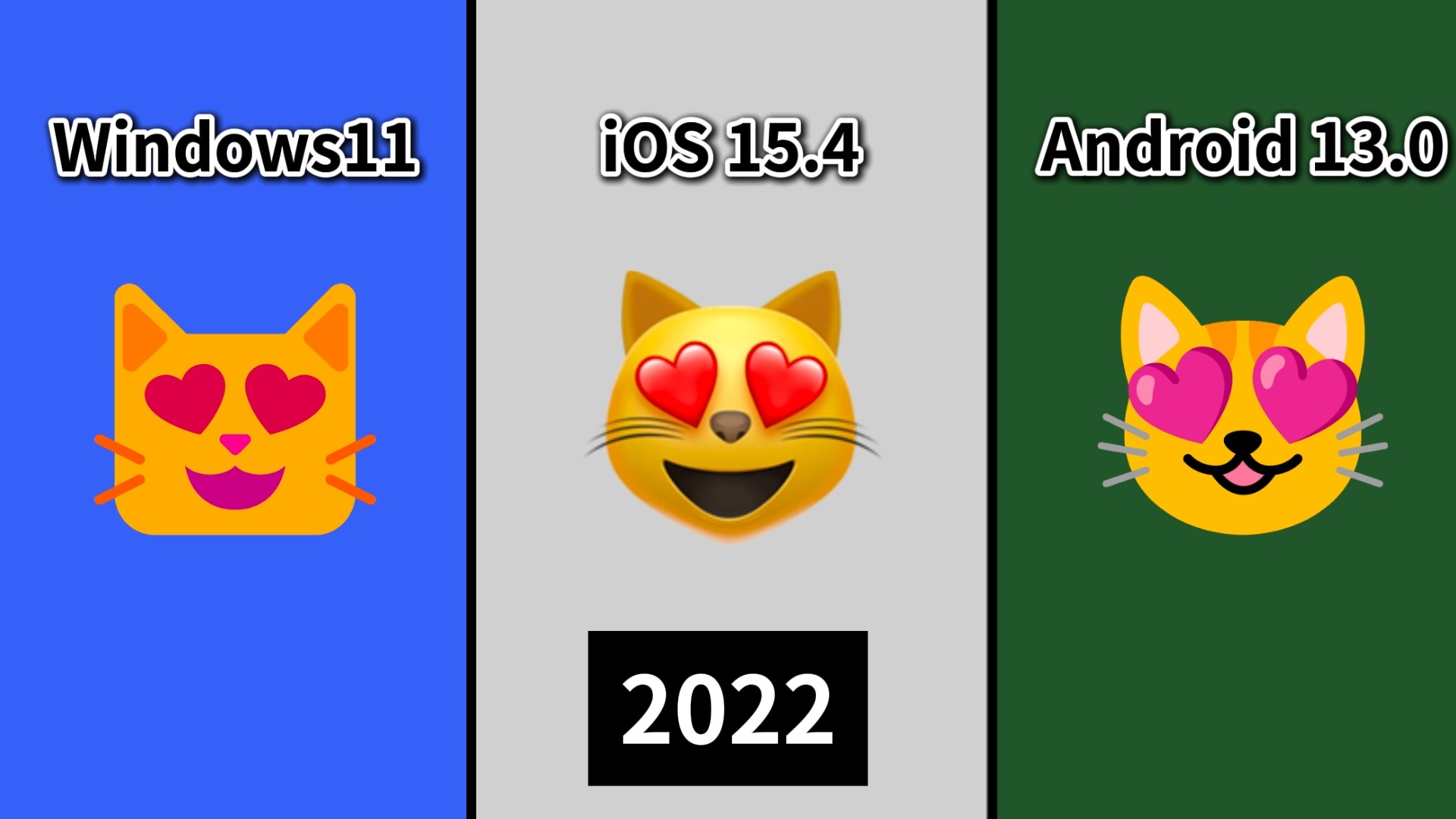 微软Android与iOS【花痴的猫】emoji表情版本对比哔哩哔哩bilibili