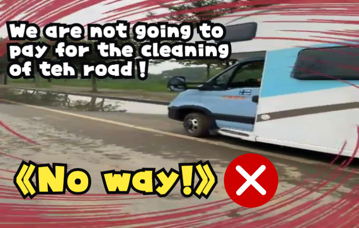 [图]Someone tried to force us to pay for the cleaning of the road/有人试图强迫我们支付清洁道路的费用