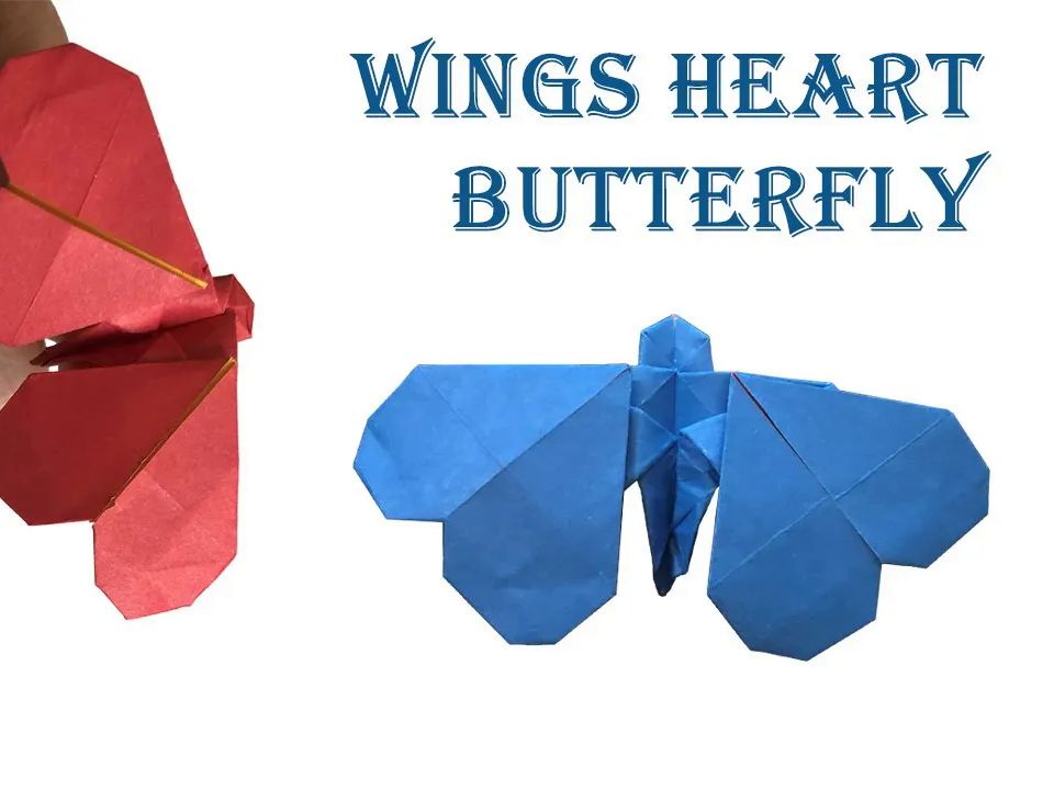 【yellow paper origami】心形翅膀蝴蝶折纸教程how to make paper