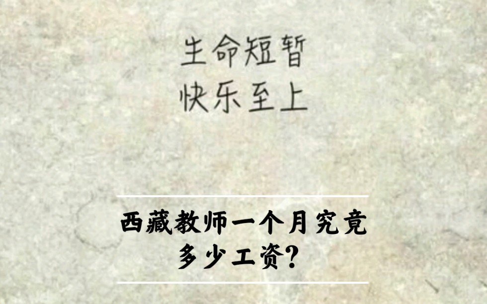 “揭秘”西藏90后教师工资详情,西藏教师一个月工资究竟多少?哔哩哔哩bilibili