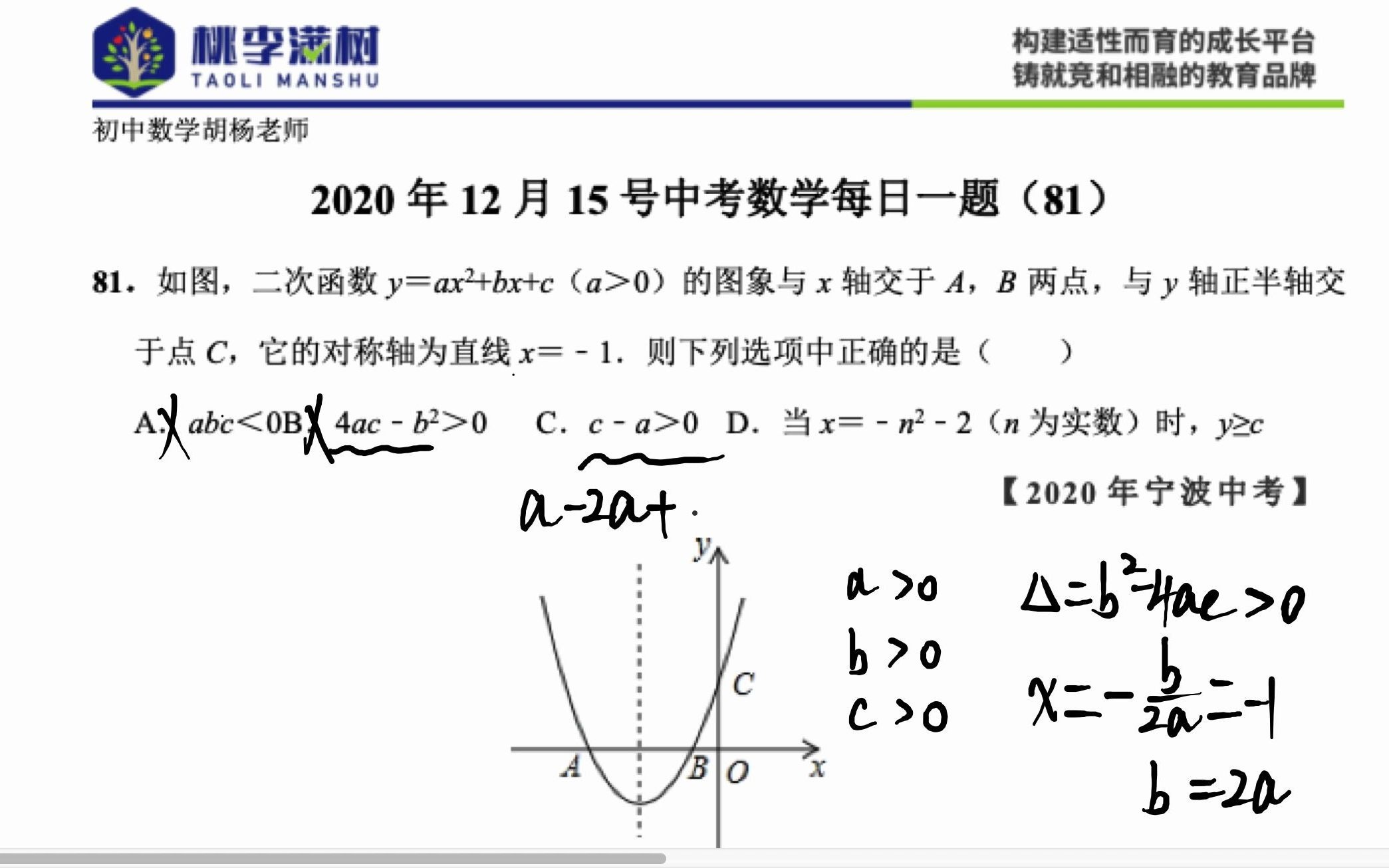 二次函数图像与系数,结合图像来判断选项是否正确哔哩哔哩bilibili