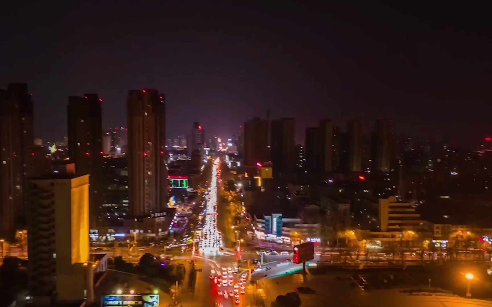 河南新乡平原路,从新飞大道到火车站的夜景延时,猜猜我拍了几天哔哩哔哩bilibili