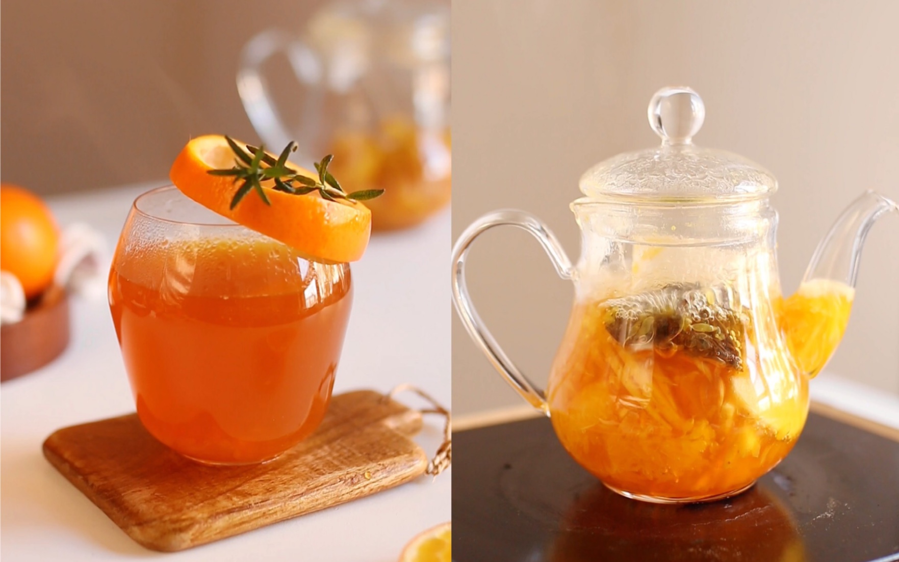 【沃柑苹果热红茶】阳康后喝什么,冬日温暖治愈水果茶