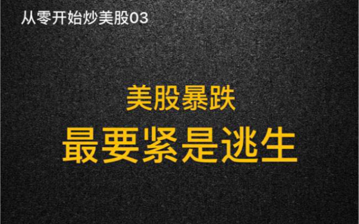 从零开始炒美股03 美股暴跌中如何逃生?哔哩哔哩bilibili